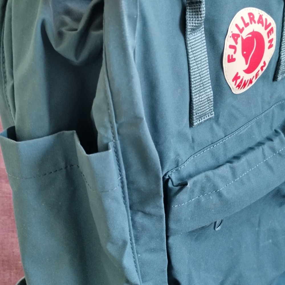 Fjallraven Kanken 17" laptop backpack in frost green